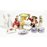 ROYAL DOULTON; an HN1834 'Top O' The Hill' figure, a Lladro figure (af), a Hampton jug, etc.