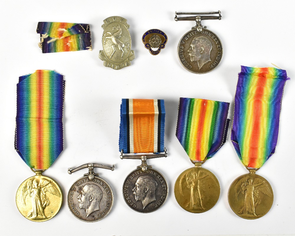 Six World War I Medals comprising a War and Victory duo awarded to 487505 Pte. W. Evans C.A.M.C.,