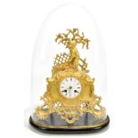 CARLHIAN AND CORBIERE; a 19th century French gilt metal mantel clock, decorated with a boy beside