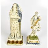 Two early 19th century Staffordshire pearlware figures 'Hope' and 'Florna', both circa 1820, heights