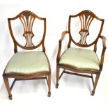 A set of six reproduction Hepplewhite-style dining chairs (4+2) (6).