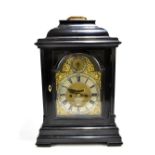 WILLIAM UNDERWOOD OF LONDON; a good mid-late 18th century ebonised eight day bracket clock, the