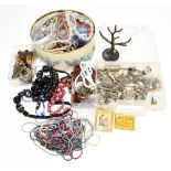 A selection of assorted costume jewellery to include various hallmarked silver items including