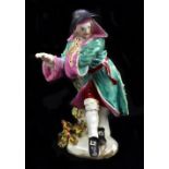 DERBY; an 18th century Andrew Planché 'Dry Edge' period figure from the seasons series, 'Winter',