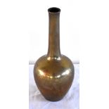 WMF; a Japanesque bronzed bottle vase decorated with stylised leaves and flowers, signed to base,