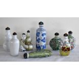 Eight modern Chinese porcelain snuff bottles, all with stoppers.Additional InformationThese are