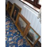 Four decorative Victorian and Edwardian oil paintings, comprising three landscapes and a portrait,