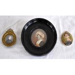 19TH CENTURY ENGLISH SCHOOL; an oval portrait miniature of a woman wearing a lace bonnet,