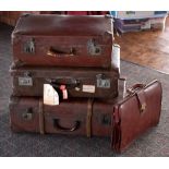 Three faux leather suitcases and a briefcase (4).