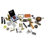 Various mixed collectibles to include a Rabone pocket tape measure, brass telescope,