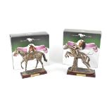 Two boxed racing horse ornaments from 'The Sport of Kings' series issued by Atlas Editions to