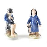 Two Royal Copenhagen figures to include boy with fishing rod sat on rocks, no.