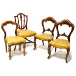 Four Victorian non-matching mahogany dining chairs (4).