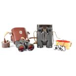 A cased set of Juno opera glasses, a cased set of Carl Zeiss Jenner binoculars,