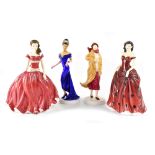 Four Royal Doulton figures comprising HN4912 'Pretty Ladies Jennifer', HN5029 'English Rose',