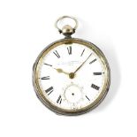 J J Durrant, 40 Cheapside, London; a Victorian hallmarked silver key wind fusée pocket watch,