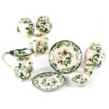 A group of Masons Ironstone 'Chartreuse' pattern to include three varying size ginger jars,