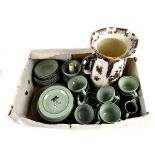 A Wedgwood 'Greenwood' tea service, green ground with white floral decoration, no.