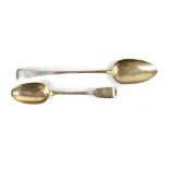 A George III large hallmarked silver basting spoon, London 1806, Thomas Wilkes Baker,