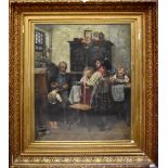 P H FLEISCHER (ac 1876); oil on canvas, domestic scene,