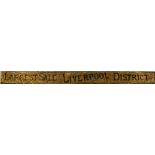 A Victorian carved oak advertising sign, 'Largest Sale Liverpool District',