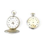 Superior Aeroplane Timekeeper; a chrome keyless wind full hunter pocket watch,