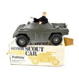 An Action Man Scout Car by Palitoy with Browning machine gun (Action Man figure not included).