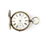 A Continental silver key wind full hunter pocket watch, 47mm (af).