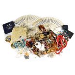 A large quantity of vintage and contemporary costume jewellery to include necklaces,