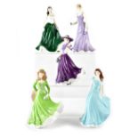 Five Royal Worcester limited edition figures comprising 'Grace', 'Caitlin Ireland', 'Claire',