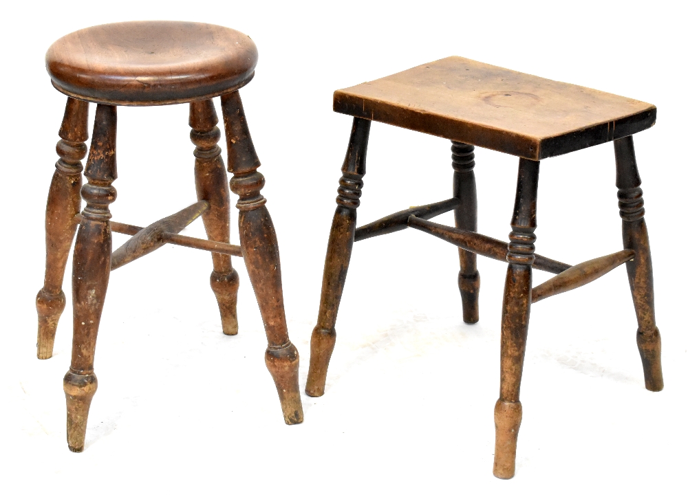 Two 9th century country stools,