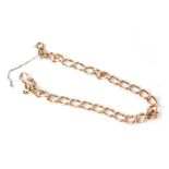 A 9ct rose gold oval link bracelet, length approx 20cm, approx 10g.