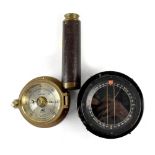 A vintage Henry Browne Sestrel compass, possibly military, in black painted case,