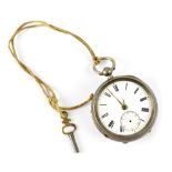 A Victorian hallmarked silver open face pocket watch,