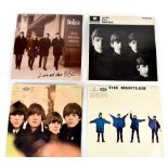 Four Beatles vinyl albums, double album 'Live at the BBC' Mono 8 31797 1B 7243 8 31796 1,
