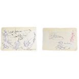 Jimi Hendrix; a signed paper bearing signatures for Jimi Hendrix,