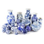 A large quantity of contemporary blue and white Oriental ceramics to include, planter,