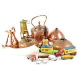Various items of mixed brass and copper to include 19th century copper kettle,
