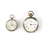 A Continental silver keyless wind chronograph pocket watch for restoration,