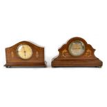 An Edwardian inlaid mahogany mantel clock,