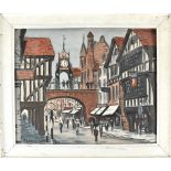 FRANCIS PLATT; watercolour, Chester High Street, signed lower left, 38 x 47cm, framed.