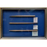 Three drumsticks used by Keith Moon of The Who,