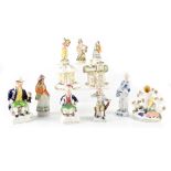 Six late 19th/early 20th century Staffordshire figures and ornaments to include 'My Uncle',