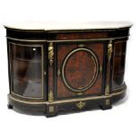 A 19th century marble-top boulle work break-front credenza,