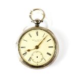 John Johnson, 11 Orchard Street, Preston; a hallmarked silver key wind fusée pocket watch,