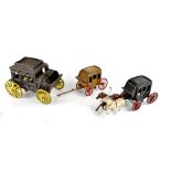 A vintage Johillco miniature cast metal stage coach, 'Correct Model of a Wild West Stage Coach',