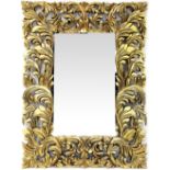 Two non-matching contemporary Rococo-style gilded wall mirrors,