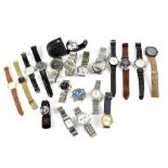 A quantity of mainly gentlemen's wristwatches to include Timex Indiglo, Adidas, Armitron, Citron,