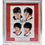 TONY BOOTH (British, 20th century): colour lithograph depicting The Beatles in 1962,