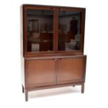 A retro Brahmin mahogany breakfront display cabinet,